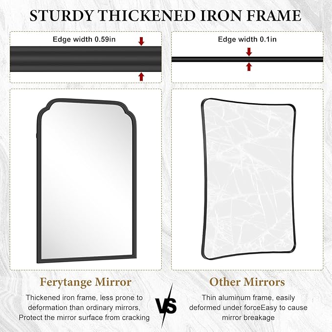 18X24 Inch Black Mirror for Wall - Image 8