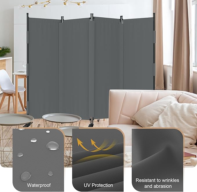 Room Divider, 4 Panel Upgraded Folding Privacy Screen, 88” Highly Secretive - Image 3