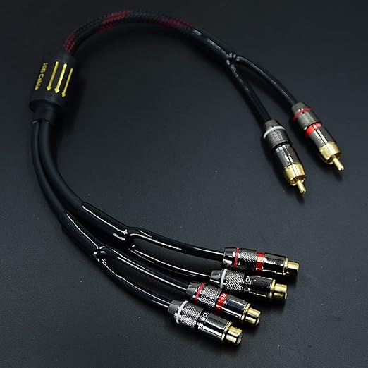 Arklove 10ft Shielded RCA Plug Splitter Stereo Audio Video Cable 2 Male to 4 - Image 7