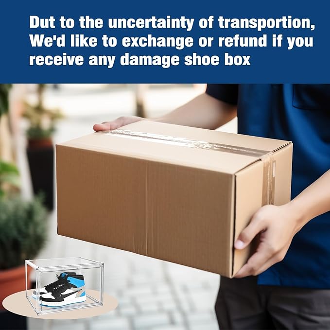 Size 14 Acrylic Sneaker Shoe Display Case, Transparent Shoe Box Storage Bins - Image 8