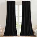 StangH Black Blackout Velvet Curtains 90 inches Long Thick Heavy Privacy by StangH