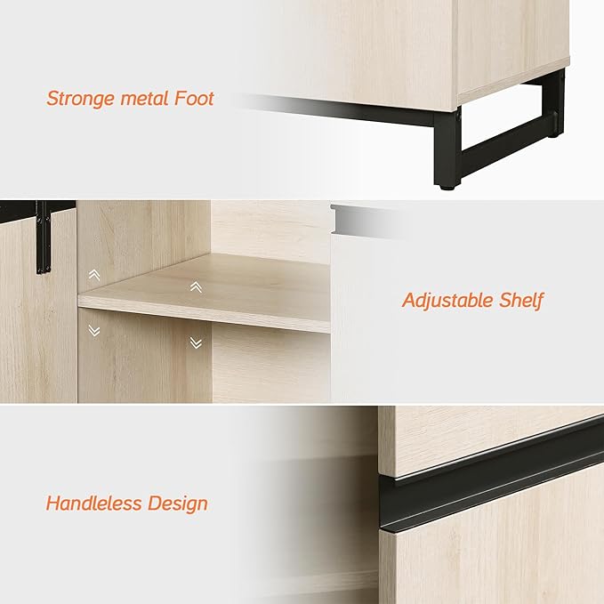 WAMPAT Modern TV Stand for TVs up to 120 inch, 4 in 1 Wood Entertainment Center - Image 6
