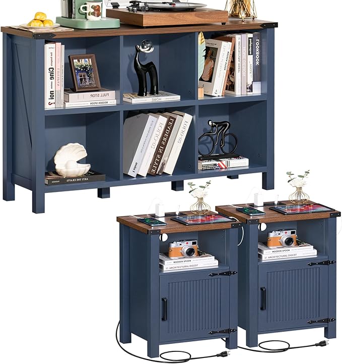 Joaxswe Night Stand Set of 2, 18 Inch Farmhouse Nightstand - Image 8