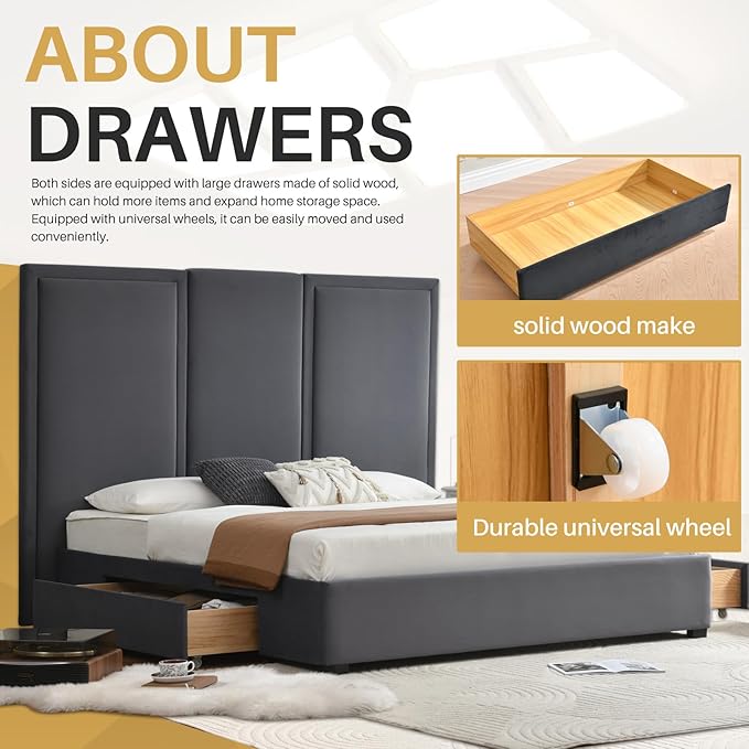 YUHUASHI King Size Bed Frame - Image 4