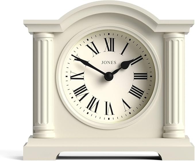 JONES CLOCKS® Kensington Mantel Clock | Classic Arch top Clock | Pale Cream | by JONESCLOCKS