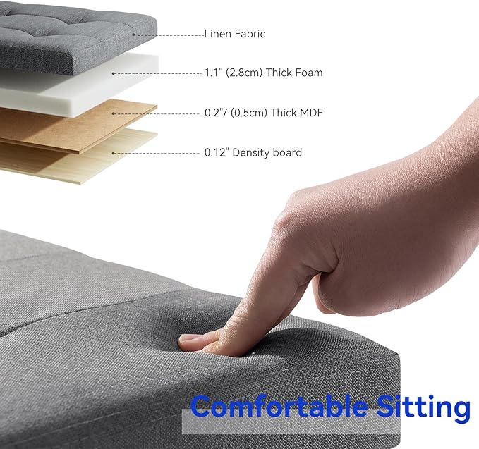 BRIAN & DANY 30 Inches Folding Storage Ottoman Bench, Ottoman - Image 4