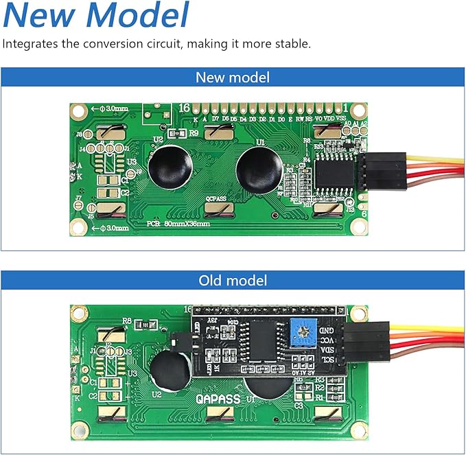 Freenove I2C IIC LCD 1602 Module, New Type TWI Serial 16x2 Display, Compatible - Image 2