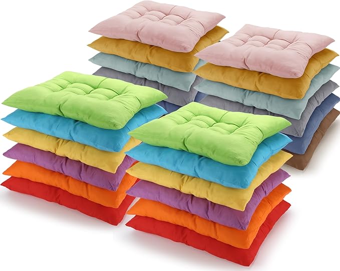 Geetery 24 Pcs Floor Pillows for Classroom Bulk Square Seating Cushions for by Geetery