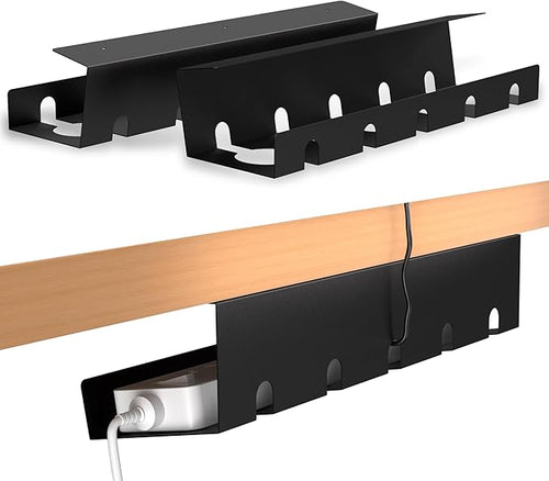 2 Pack 17" Under Desk Cable Management Tray, Metal Wire Management Standing by Unknown