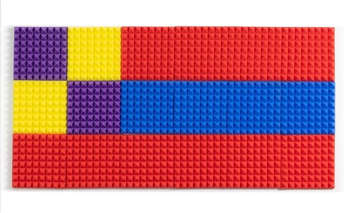 Sonicism Acoustic Panels Self-Adhesive Pyramid 12 Pack, 35kg/m³High Density - Image 2