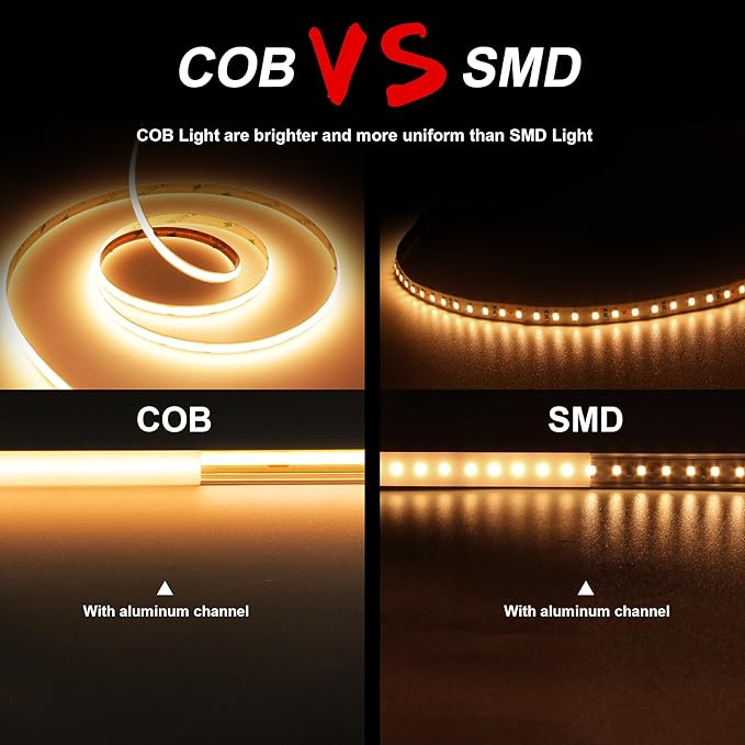 COB LED Strip, 16.4ft Warm White COB LED Strip Light, Dimmable LED Light Strip - Image 2