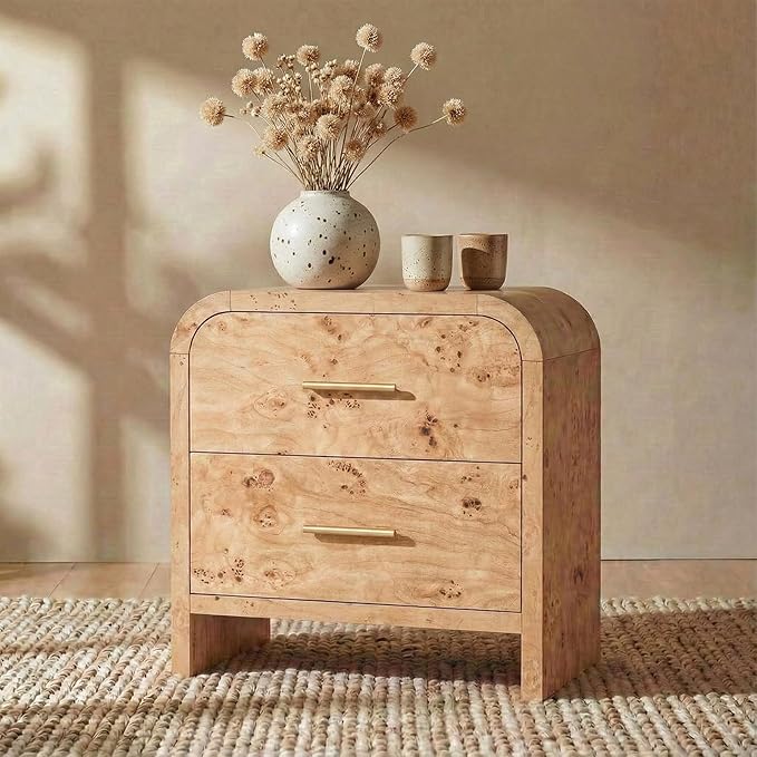 Night Stand 2-Drawer Nightstand 24" H Metal Handle Modern Sturdy Bedside Table by TheBeautyofRusticRefined
