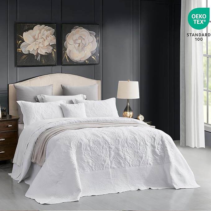 CHIXIN Oversized King Bedspread 128x120 Extra Wide - Image 2
