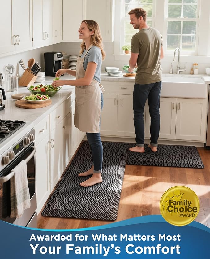 Ophanie Kitchen Mats for Floor, 3/4 inch Thick, 17x24 Anti Fatigue Cushioned Mat - Image 8