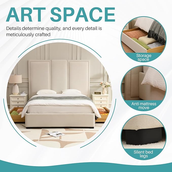 YUHUASHI Queen Size Bed Frame - Image 8