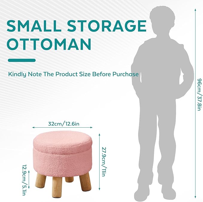 FIMIVIBI Small Foot Stool Ottoman - Image 2