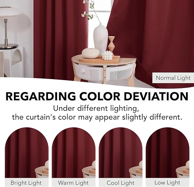 Deconovo Blackout Curtains, Thermal Insulated, W42 x L72 2 Panels, Back Tab - Image 6