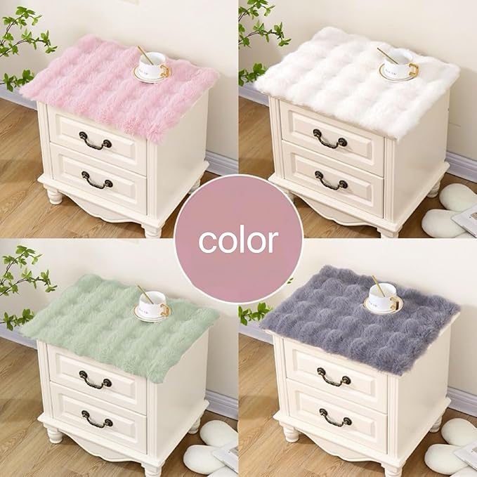 Nightstand Dust Cover Bedside Table Mat lint-Green - Image 5