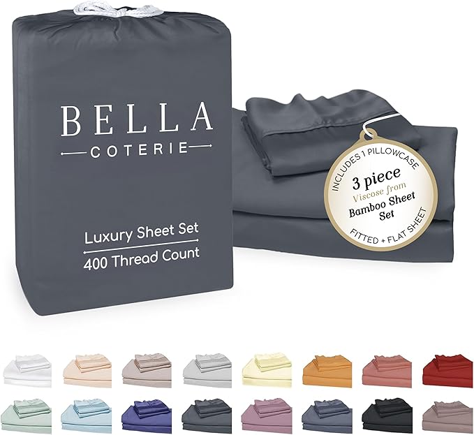Bella Coterie Luxury Bamboo Viscose Twin XL Size Sheet Set | 100% Organically by BC