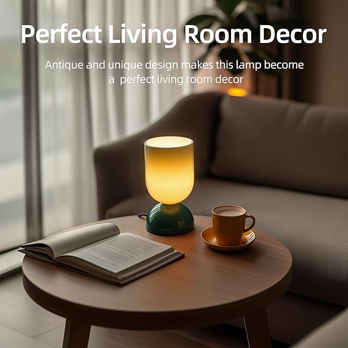 8.9" Modern Glass Table Lamp for Living Room, Dimmable Desk Lamps for Bedroom - Image 6
