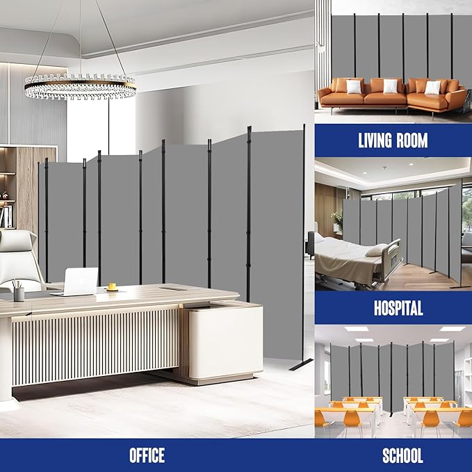 Room Divider and Folding Privacy Screens 8 Panel, 14.67 Ft Wide Partition Room - Image 6