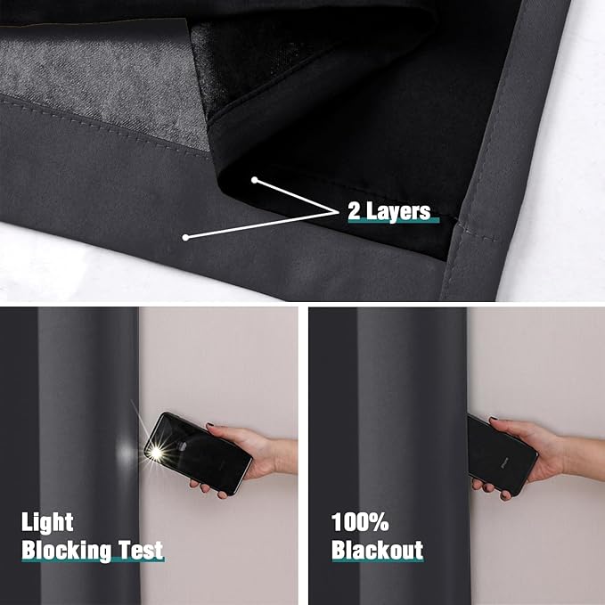 ChrisDowa 100% Blackout Curtains 72 inch Long - Image 4
