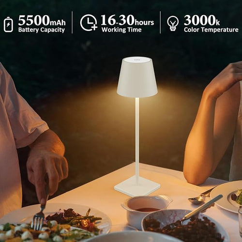 2-Pack LED Cordless Table Lamp, Rechargeable Battery Desk lamp 3W 5500mAh - Image 2