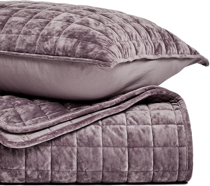 RECYCO Luxury Velvet Quilt Set King Size Bedding Sets, Ultra Soft Velvet - Image 5