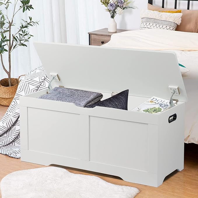 Timberer 39.4" Storage Chest, Wooden Storage Bench, Lift Top Toy Chest - Image 8