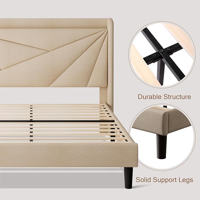 Queen Size Upholstered Bed Frame - Image 6