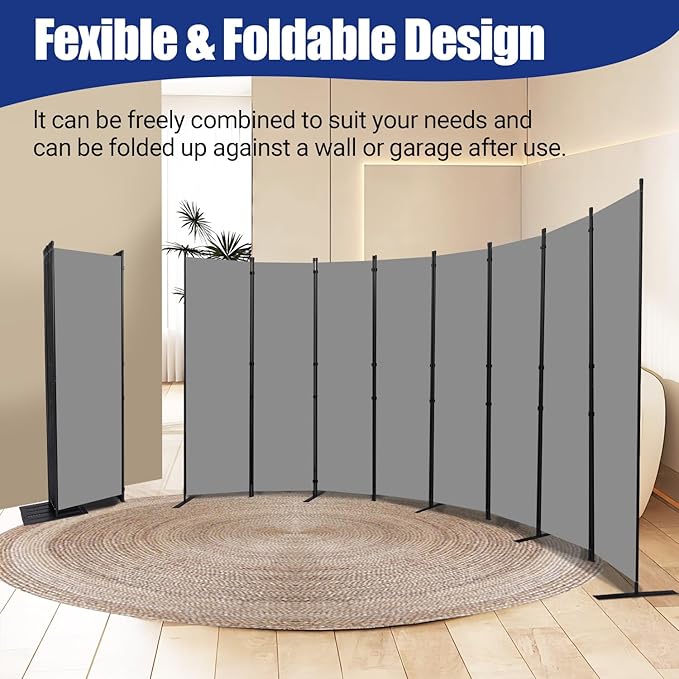 Room Divider and Folding Privacy Screens 8 Panel, 14.67 Ft Wide Partition Room - Image 4