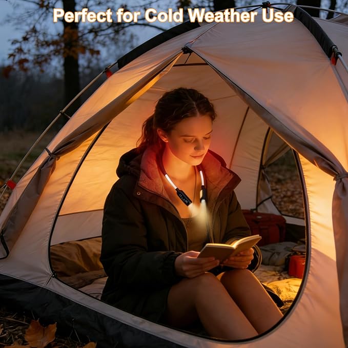Neck Light with Neck Heating, 2000mAh Rechargeable Battery, Hands-Free Reading - Image 3