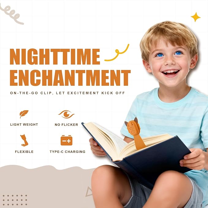 Rechargeable Book Light for Kids at Night – Portable Clip-On LED Light - Image 2