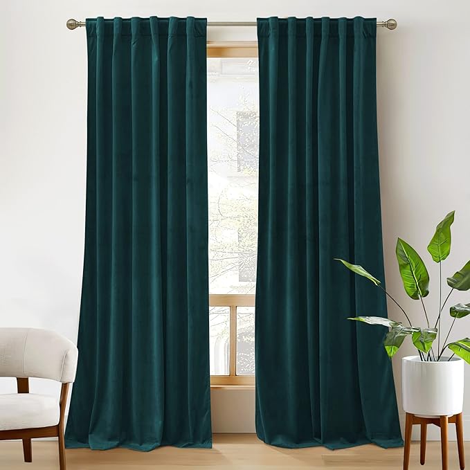 RYB Home Velvet Curtains 2 Panels Set by RYBHOME