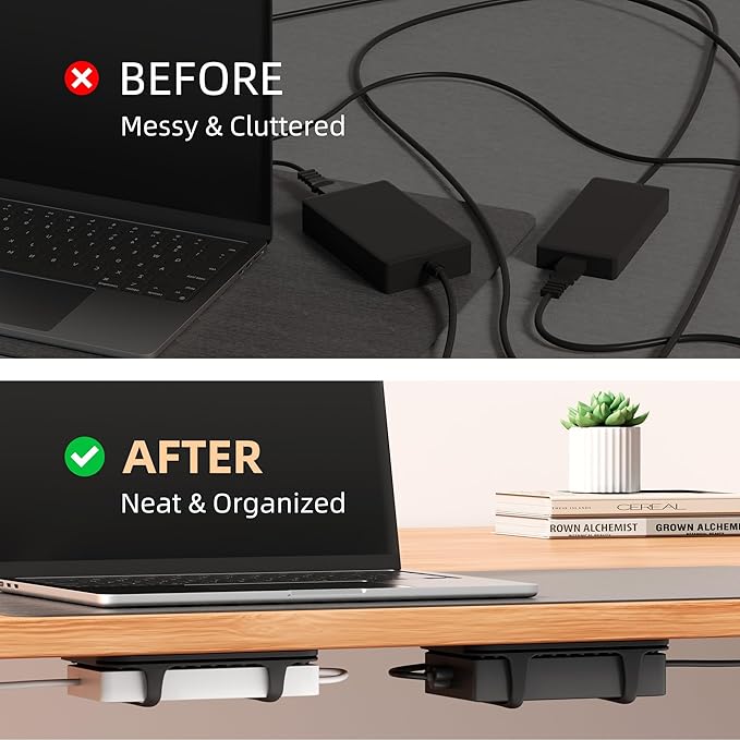 ELETIUO Universal Silicone Laptop Charger Holder, Under Desk Power Brick Mount - Image 3