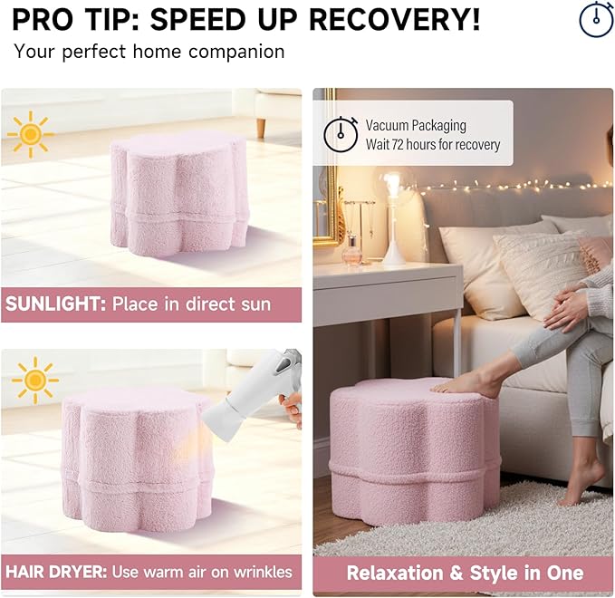 Tiita Floral Pouf Ottoman, Foot Stools Ottoman - Image 9