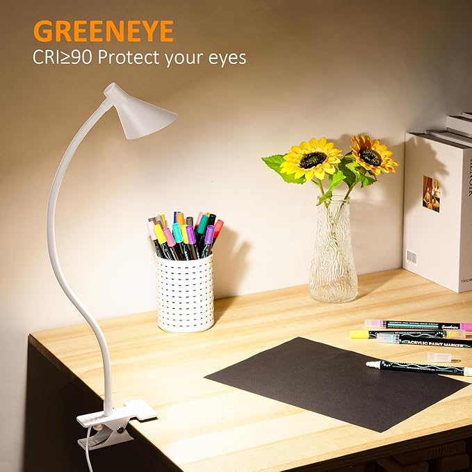Desk Lamp Clip on Light USB Reading Light 3 Color Modes 10 Dimmable Brightness - Image 3