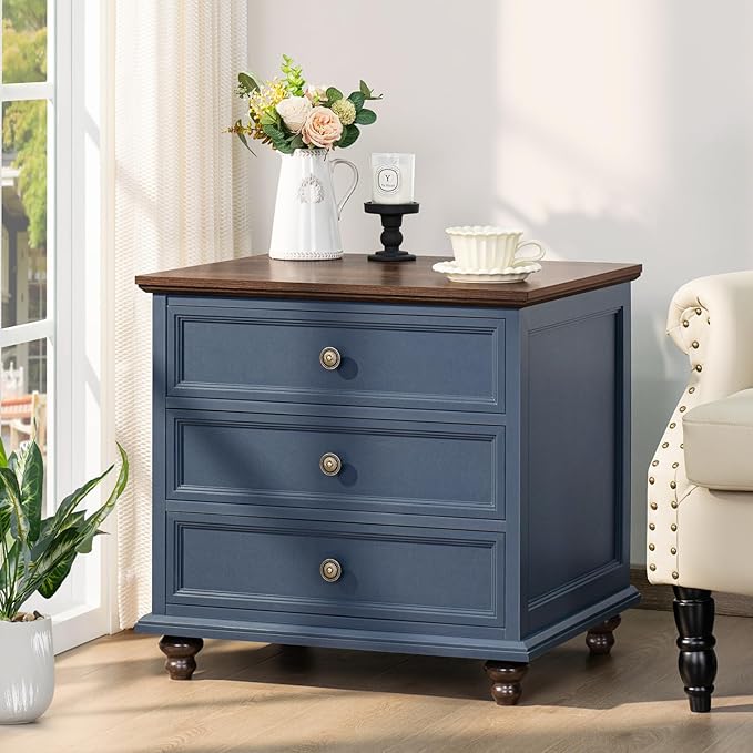 24" Wide Farmhouse Night Stand Set of 2, Large End Table - Image 6