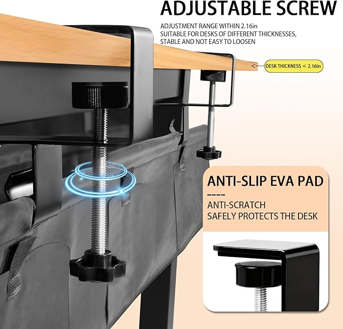 Under Desk Cable Management Tray, 36-inch No-Drill Standing Desk Cable Organizer - Image 3