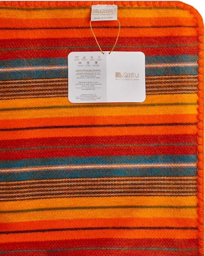 QISU Alpaca Wool Blanket Throw | Large, Variegated | 85 x 65 inches | Ultra-Soft - Image 5