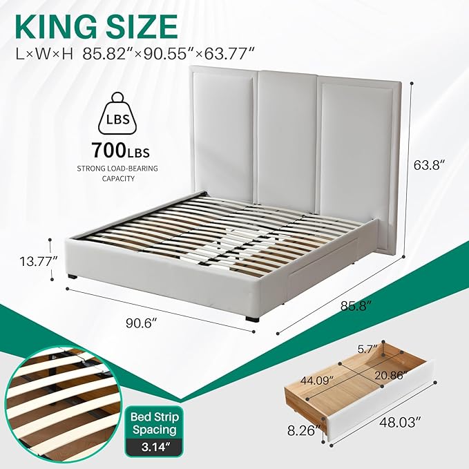 YUHUASHI King Size Bed Frame - Image 2
