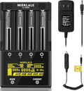 18650 Battery Charger, MIEKLALE 4-Bay Rechargeable Battery Charger by MIEKLALE