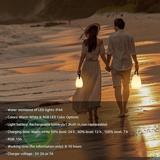 uuffoo 2 Pack Portable Outdoor Table Lamp - Image 7