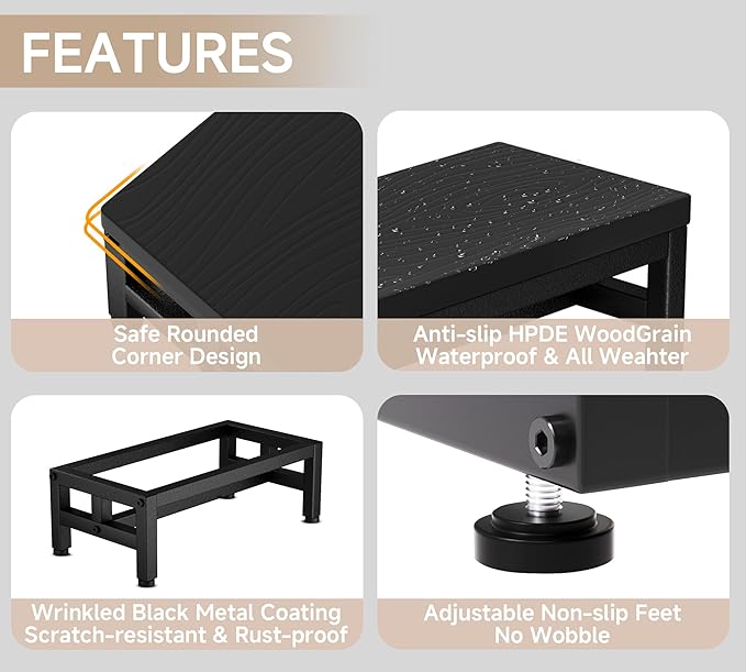 Y&M One Step Stool for Adults Kids, Adjustable Non-Slip Foot Stool - Image 6