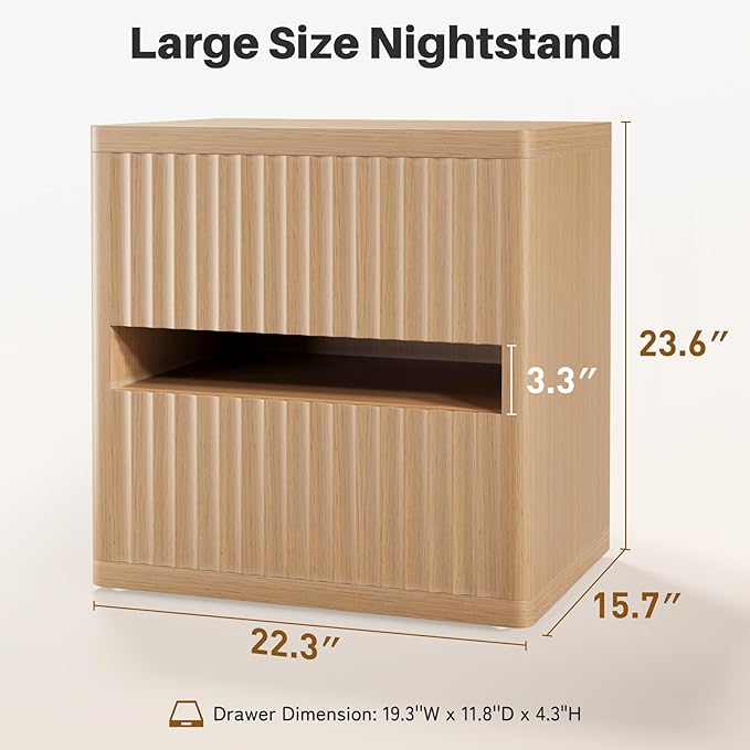 Dripex Fluted Nightstand Set of 2 - Image 3