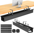 Large Under Desk Cable Management Tray, REFLYING 43.7" Cable Management Under by REFLYING