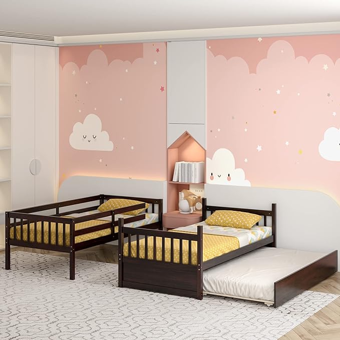 KOMFOTT Wood Twin Over Twin Bunk Bed - Image 4
