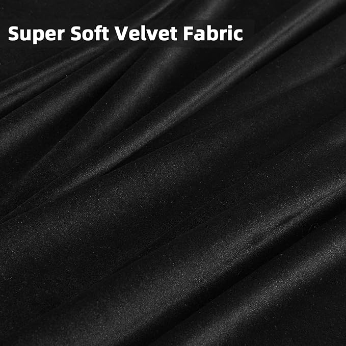 Joydeco Velvet Curtains 96 inch 1 Panel, Long Luxury Black Blackout Thermal - Image 6