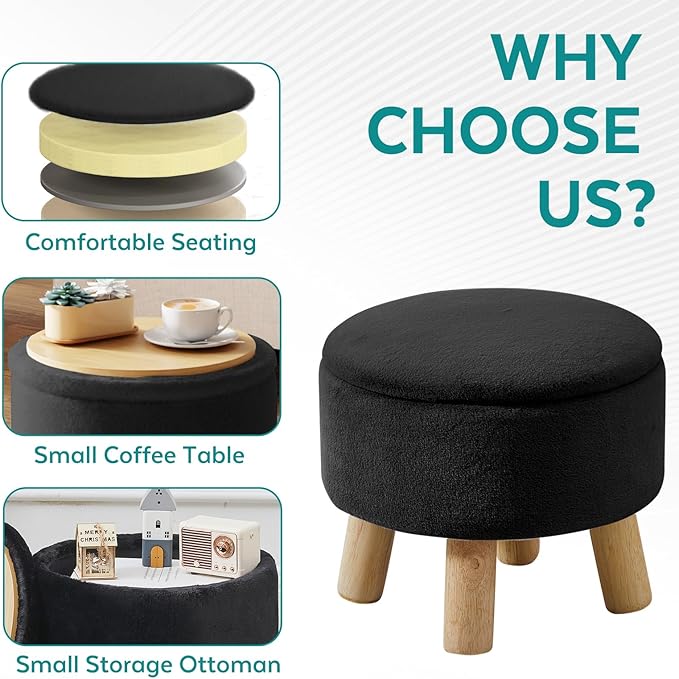 FIMIVIBI Small Foot Stool Ottoman - Image 3