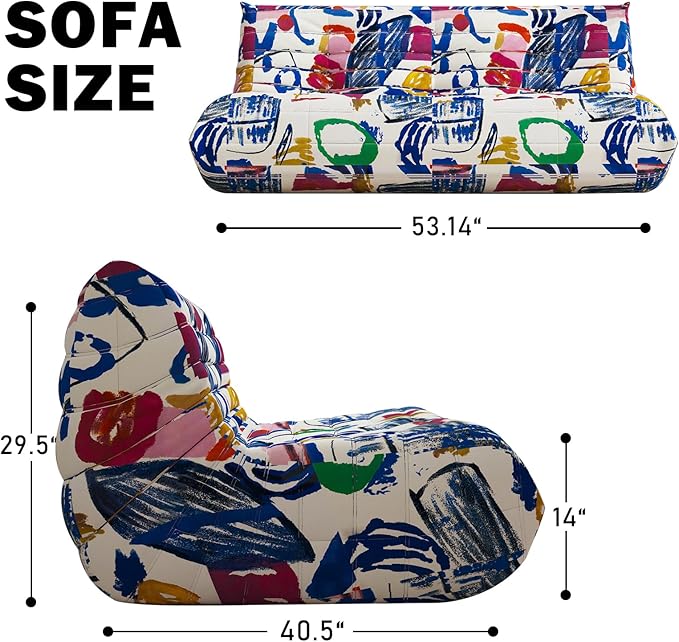 Big Bean Bag Chairs for Adults, 3 Seater Large Bean Bag Sofa, Fireside Chair - Image 2
